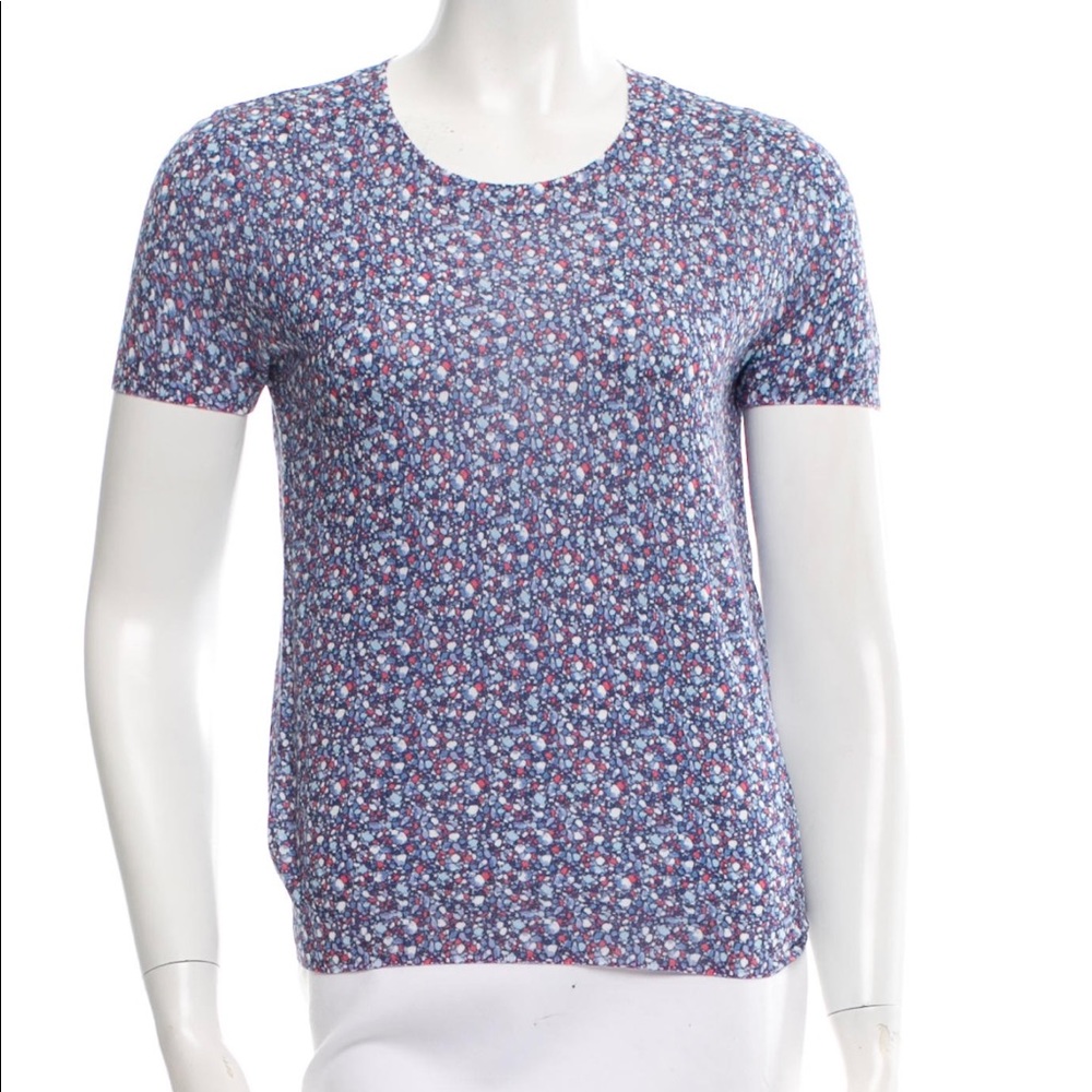 Tory Burch short sleeve knit top with crew neck